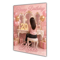 Happy Birthday Niece 20th Pink Vanity Greeting Card A5