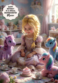 Personalised Birthday Card Girls Horse Pony Granddaughter Daughter A5 Size