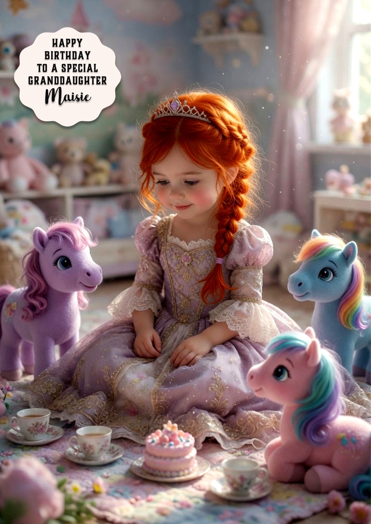 Personalised Birthday Card Girls Horse Pony Granddaughter Daughter A5 Size
