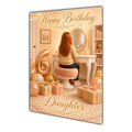 Happy Birthday Daughter 6th Peach Gold Vanity Greeting Card A5