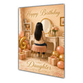 Happy Birthday Daughter 6th Peach Gold Vanity Greeting Card A5