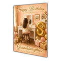 Happy Birthday Granddaughter 8th Peach Gold Vanity Greeting Card A5