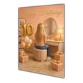 Happy Birthday Daughter 10th Peach Gold Vanity Greeting Card A5