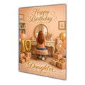 Happy 10th Birthday Peach Gold Vanity Greeting Card A5