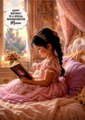 Personalised Birthday Card Girls Princess Granddaughter Daughter A5 Size