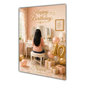 Happy 10th Birthday Peach Gold Vanity Greeting Card A5