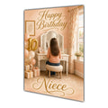 Happy 10th Birthday Peach Gold Vanity Greeting Card A5