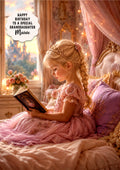 Personalised Birthday Card Girls Princess Granddaughter Daughter A5 Size