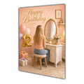 Happy 12th Birthday Peach Gold Vanity Greeting Card A5