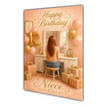 Happy 12th Birthday Peach Gold Vanity Greeting Card A5