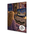 Personalised Christmas Card - Girl Watching a Christmas Film