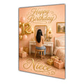 Happy 12th Birthday Peach Gold Vanity Greeting Card A5