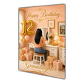 Happy 12th Birthday Peach Gold Vanity Greeting Card A5