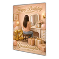 Happy 12th Birthday Peach Gold Vanity Greeting Card A5