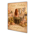 Happy 13th Birthday Peach Gold Vanity Greeting Card A5