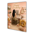 Happy 13th Birthday Peach Gold Vanity Greeting Card A5