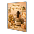 Happy 13th Birthday Peach Gold Vanity Greeting Card A5