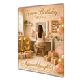 Happy 13th Birthday Peach Gold Vanity Greeting Card A5