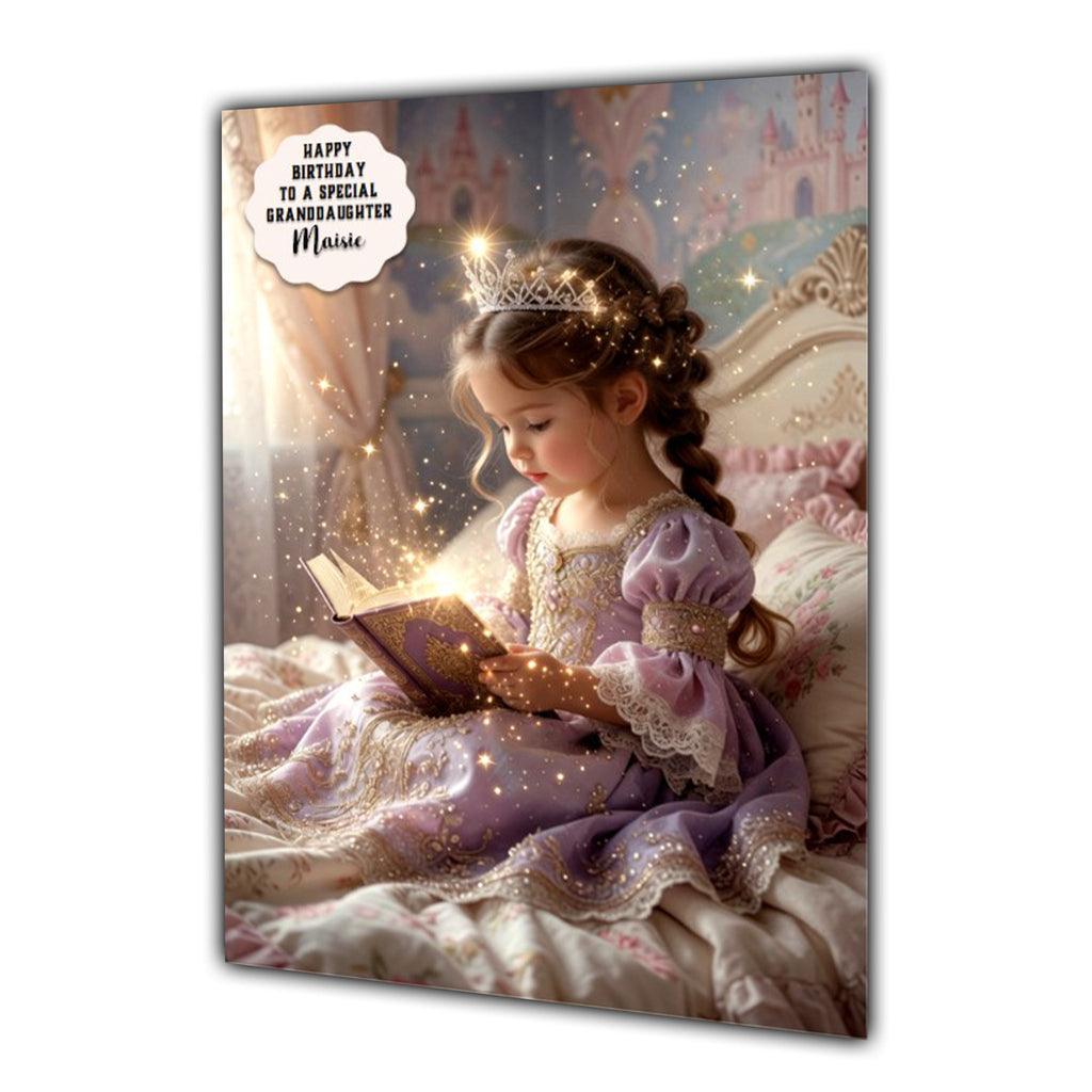 Personalised Birthday Card Girls Storytime Granddaughter Daughter A5 Size