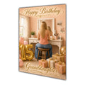 Happy 15th Birthday Peach Gold Vanity Greeting Card A5