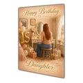 Happy 15th Birthday Peach Gold Vanity Greeting Card A5