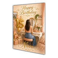 Happy 15th Birthday Peach Gold Vanity Greeting Card A5