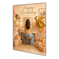 Happy 16th Birthday Peach Gold Vanity Greeting Card A5