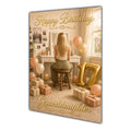 Happy 17th Birthday Peach Gold Vanity Greeting Card A5