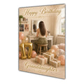 Happy 17th Birthday Peach Gold Vanity Greeting Card A5