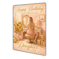 Happy 18th Birthday Peach Gold Vanity Greeting Card A5