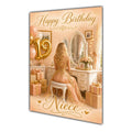 Happy 18th Birthday Peach Gold Vanity Greeting Card A5