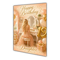 Happy 19th Birthday Peach Gold Vanity Greeting Card A5