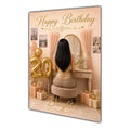 Happy 20th Birthday Peach Gold Vanity Greeting Card A5
