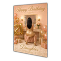 Happy 21st Birthday Peach Gold Vanity Greeting Card A5