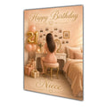 Happy 21st Birthday Peach Gold Vanity Greeting Card A5