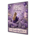 Granddaughter 12th Birthday Card - Girl with Phone in a Purple Birthday Room