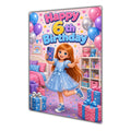Happy 6th Birthday Colourful Bedroom Greeting Card A5