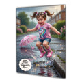 Personalised Birthday Card Girls Splashing Granddaughter Daughter A5 Size