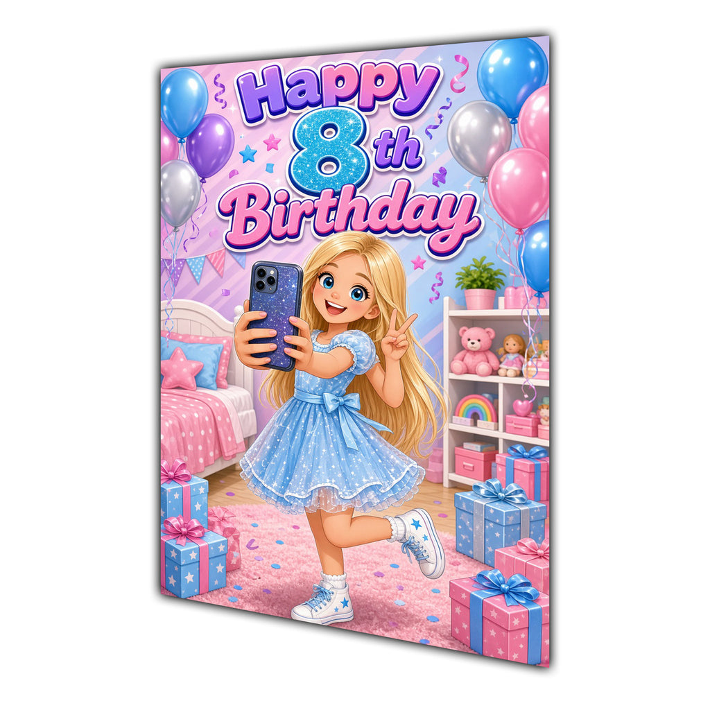 Happy 7th Birthday Colourful Bedroom Greeting Card A5