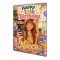 Happy 11th Birthday Colourful Bedroom Greeting Card A5