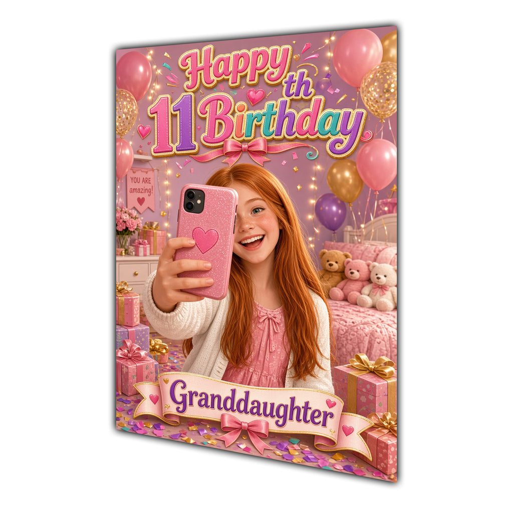 Happy 11th Birthday Colourful Bedroom Greeting Card A5