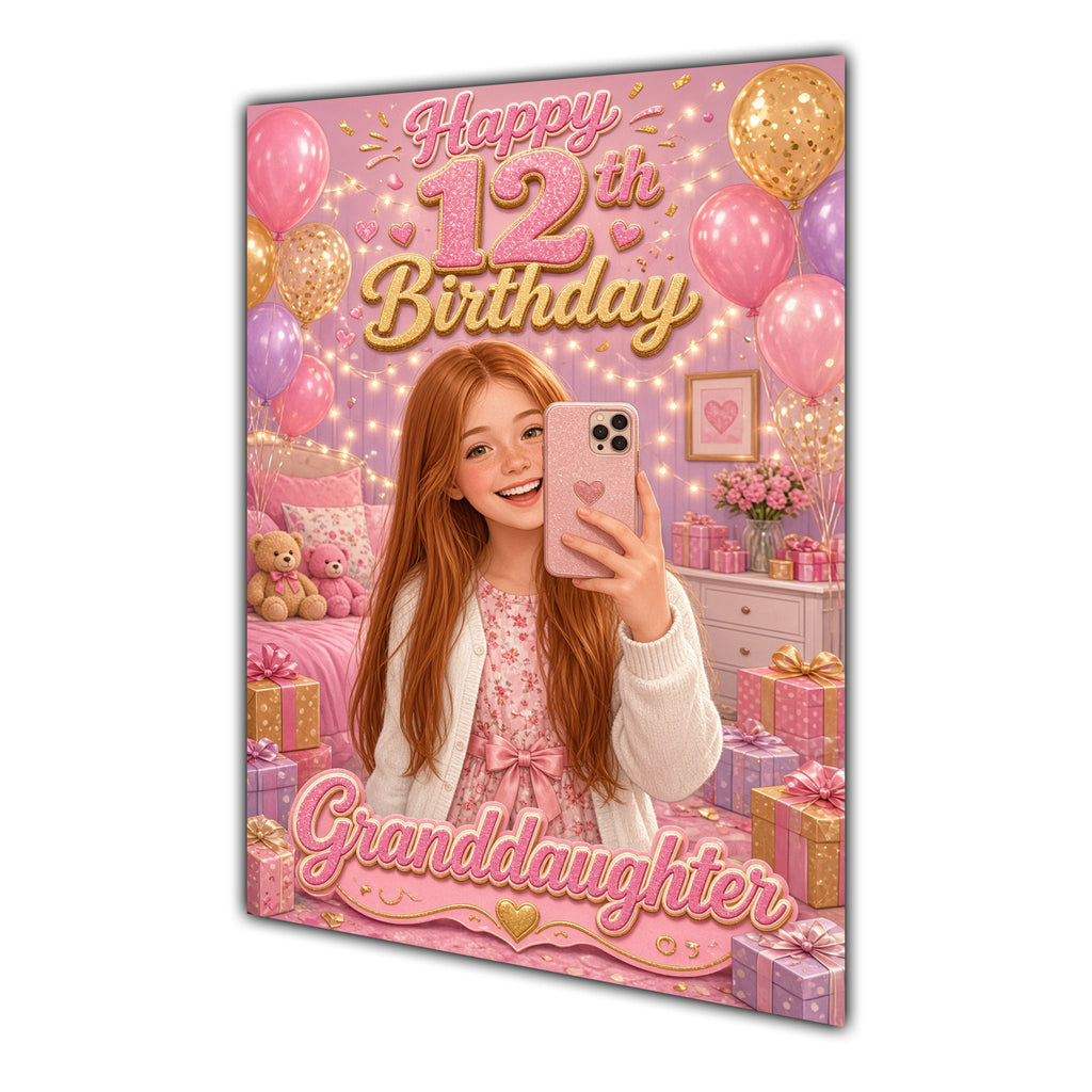 Happy 12th Birthday Colourful Bedroom Greeting Card A5