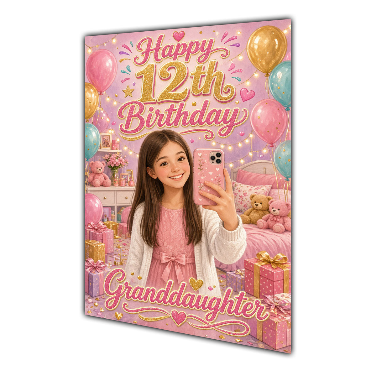 Happy 12th Birthday Colourful Bedroom Greeting Card A5