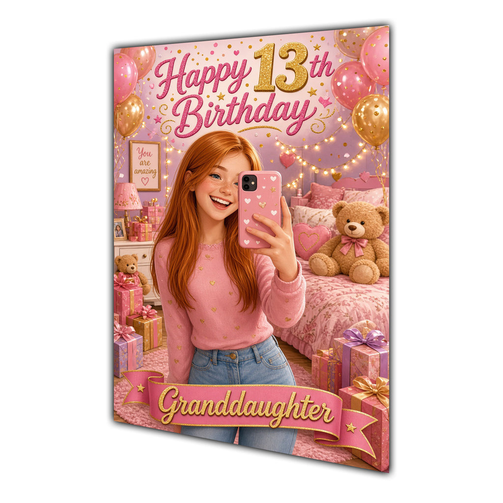 Happy 13th Birthday Colourful Bedroom Greeting Card A5