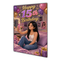 Happy 15th Birthday Colourful Bedroom Greeting Card A5