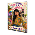 Happy 17th Birthday Colourful Bedroom Greeting Card A5