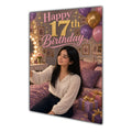 Happy 17th Birthday Colourful Bedroom Greeting Card A5