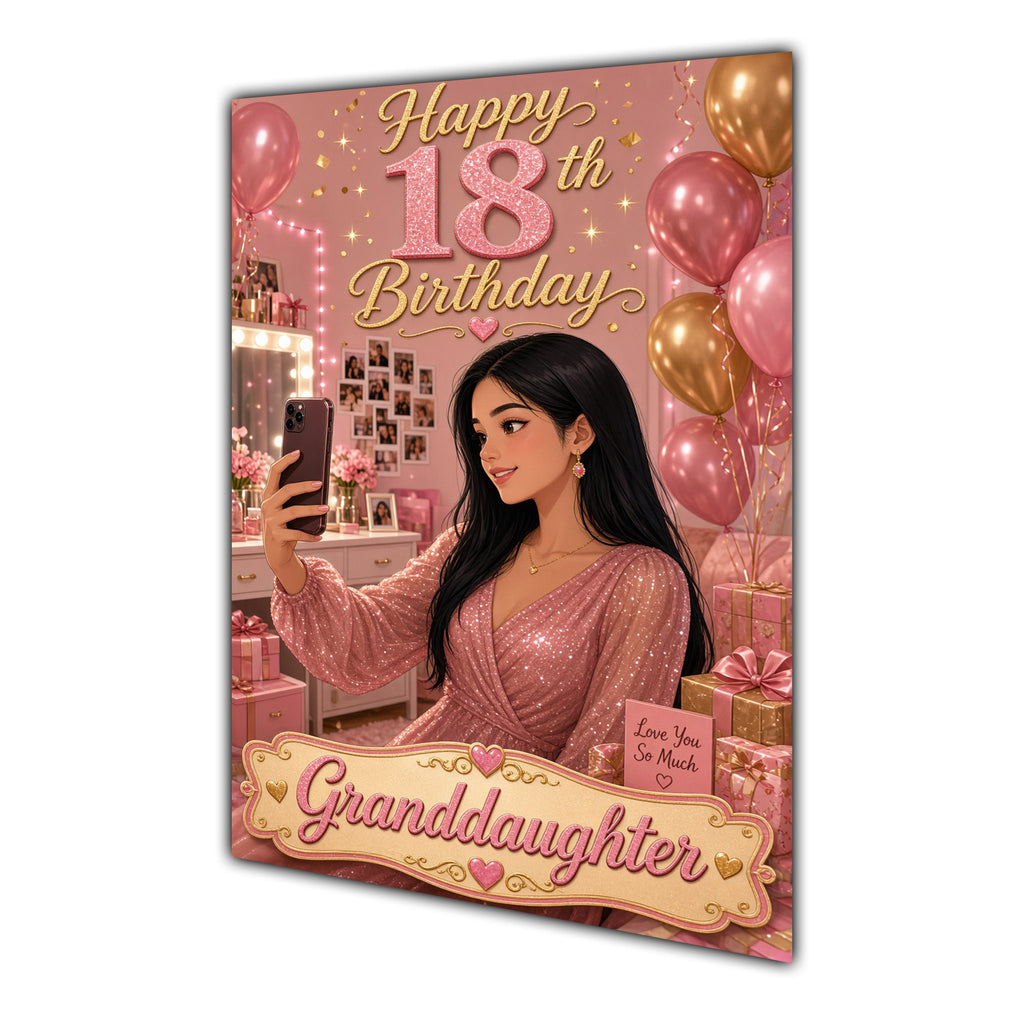 Happy 18th Birthday Colourful Bedroom Greeting Card A5