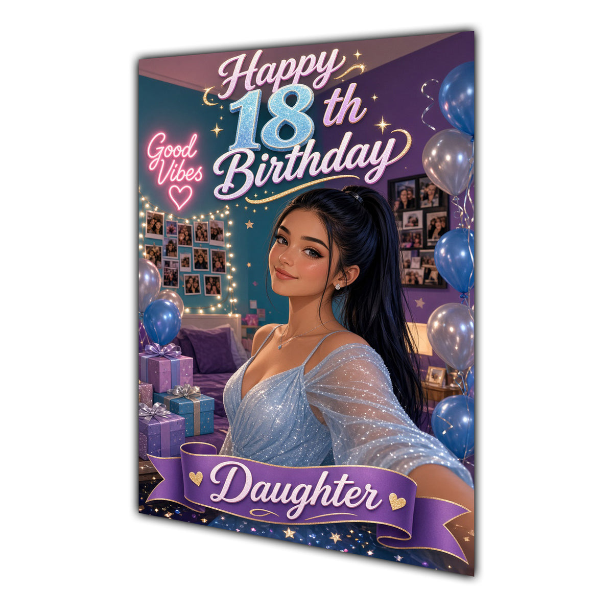 Happy 18th Birthday Colourful Bedroom Greeting Card A5