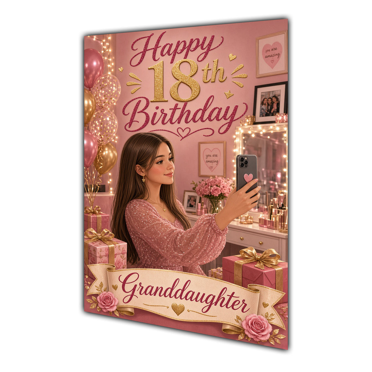 Happy 18th Birthday Colourful Bedroom Greeting Card A5